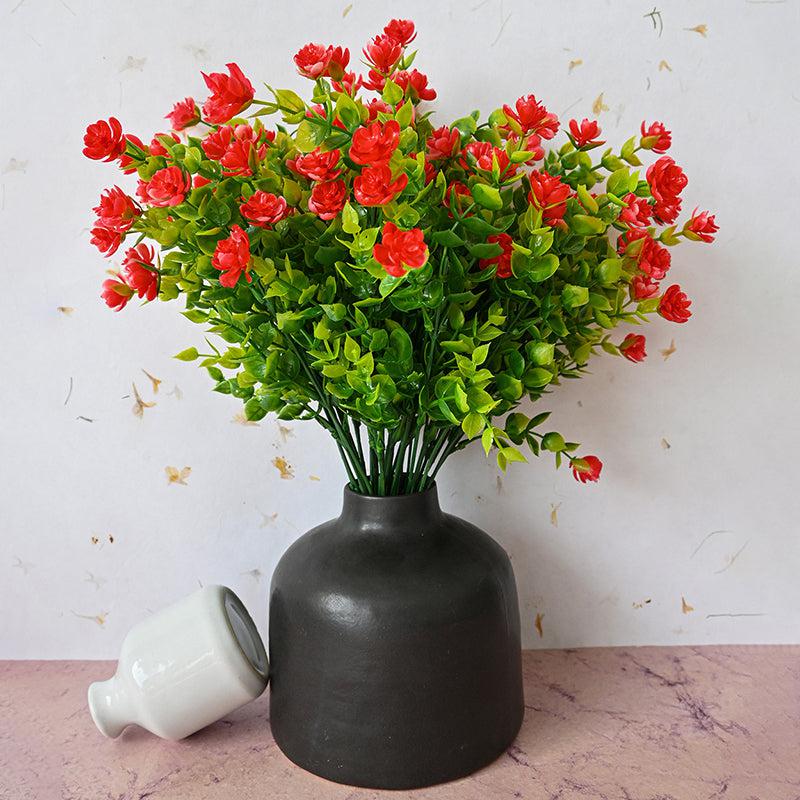 Buy Faux Kalanchoe Flower Stick ( Bright Red) - Set of Five Artificial Flowers from Vaaree