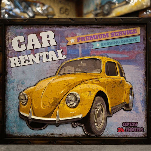 Vw Beetle Retro Wall Art