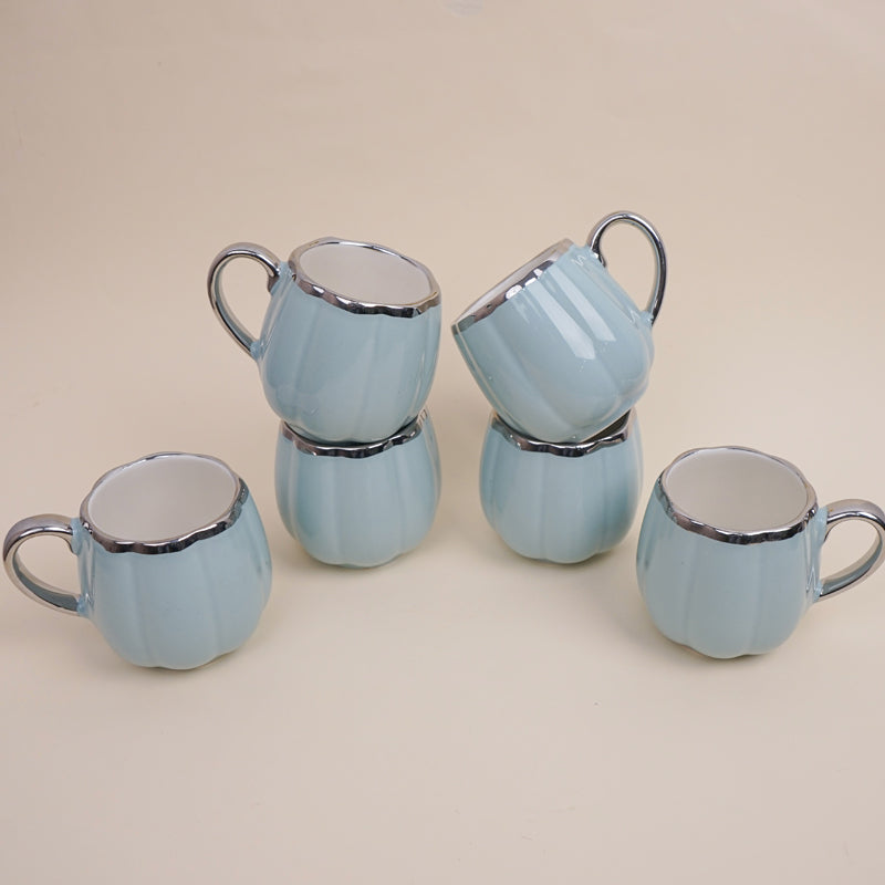 Buy Magina Blue Ceramic Cup (180 ML) - Set Of Six Mug from Vaaree