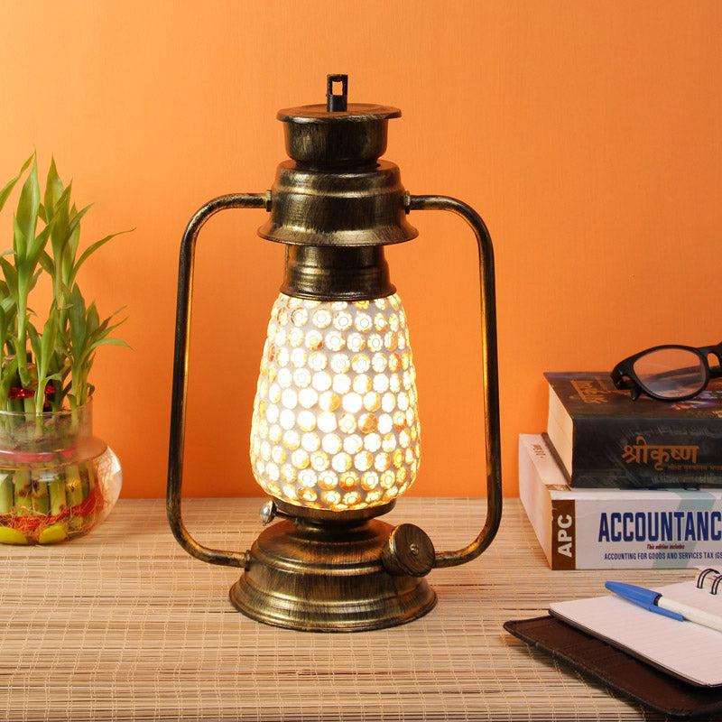 Buy Navina Mosaic Lantern Table Lamp - Gold Table Lamp from Vaaree