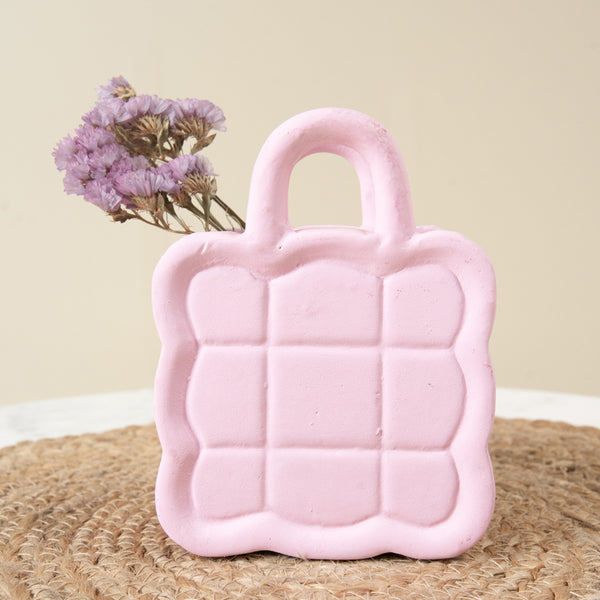 Buy Glam Pouch Tote Vase - Pink Vase from Vaaree