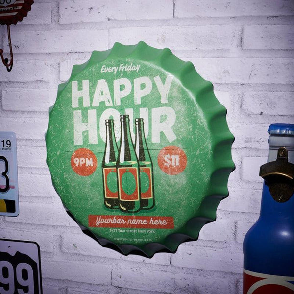 Buy Every Friday Happy Hours Bottle Cap Wall Accent Wall Accents from Vaaree