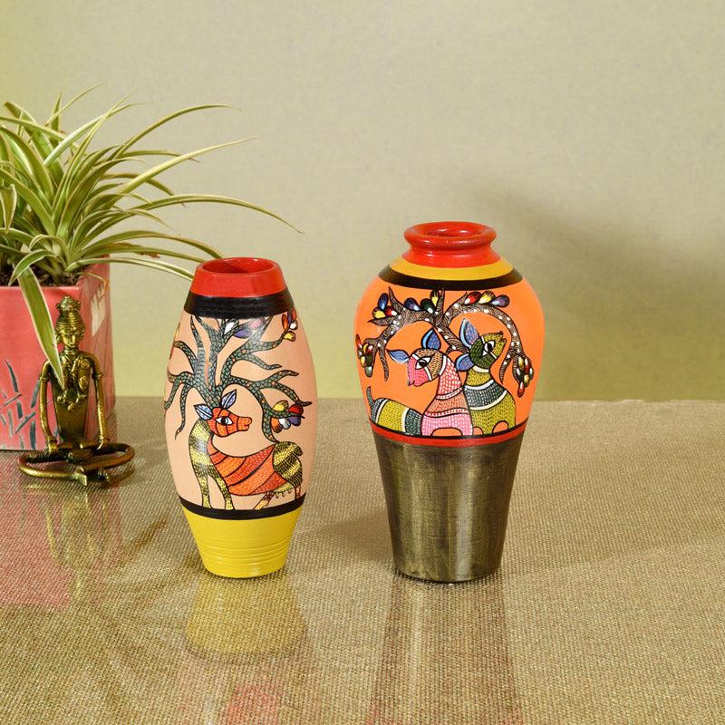 Buy Indujanak Terracotta Vase - Two Piece Set Vase from Vaaree