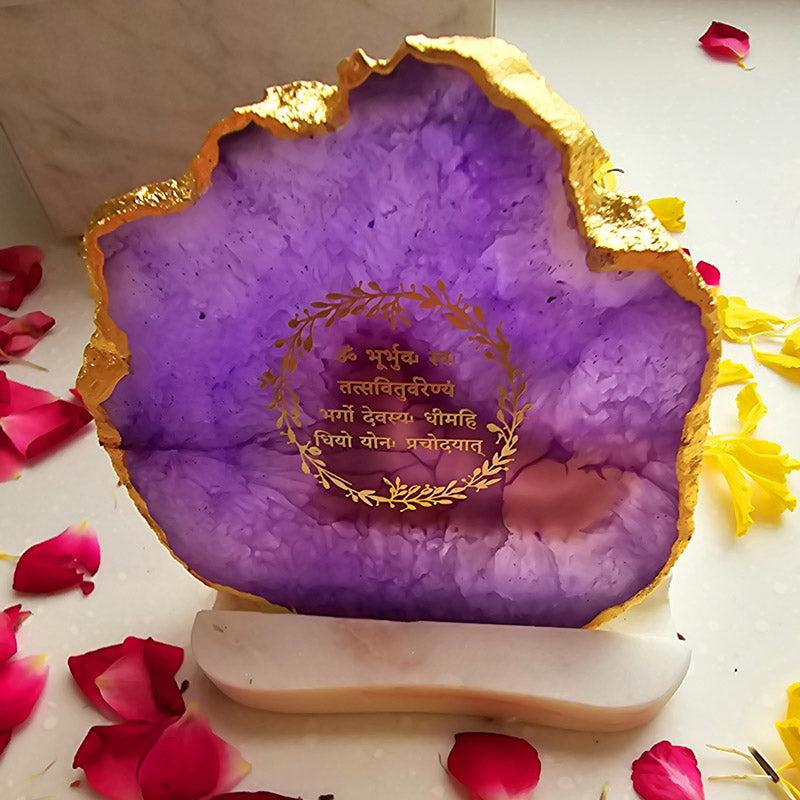 Buy Sacred Gayatri Mantra Tealight Candle Holder - Purple Gift Box from Vaaree