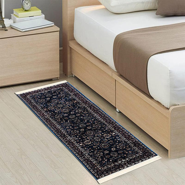 Aavni Flora Runner Rug - Dark Blue