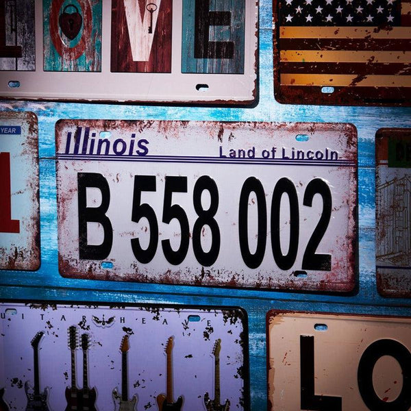 Land Of Lincoln Number Plate Wall Accent