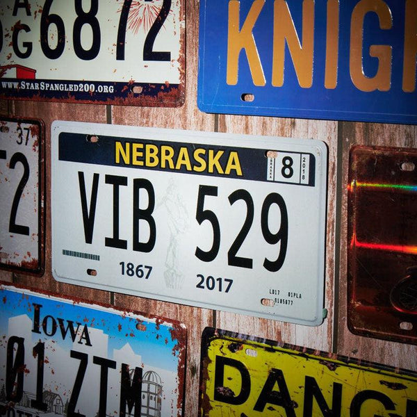 Nebraska Vib 529 Number Plate Wall Accent