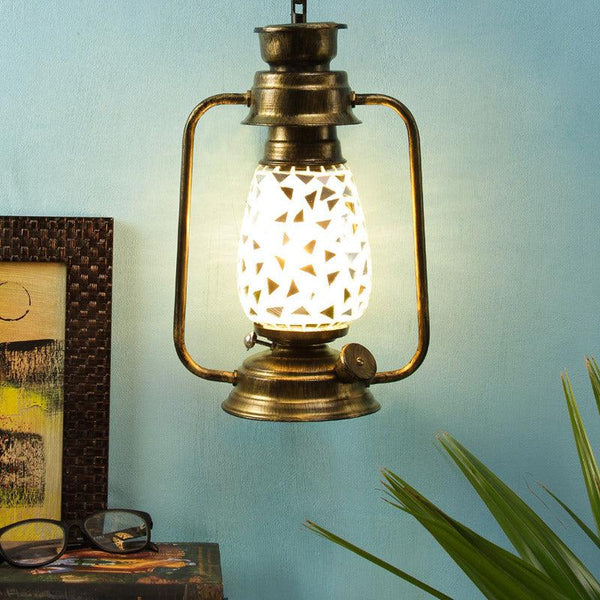 Buy Dvija Mosaic Lantern Wall Lamp - Gold Wall Lamp from Vaaree