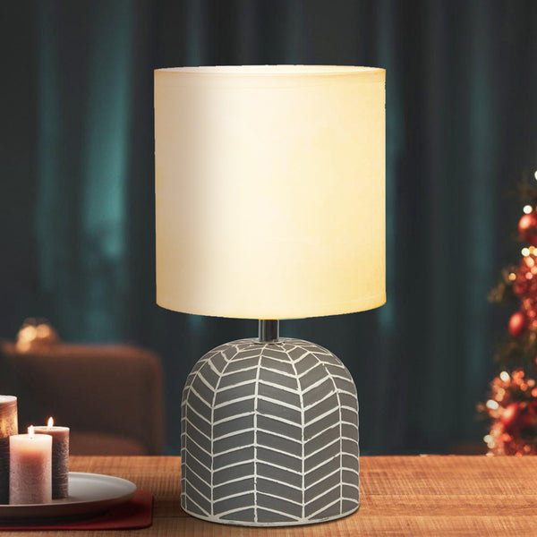 Buy Oblique Wonder Ceramic LED Table Lamp - Grey Table Lamp from Vaaree