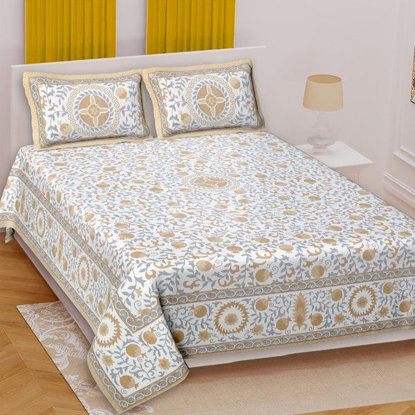 Buy Imani Floral Bedsheet - Brown Bedsheets from Vaaree