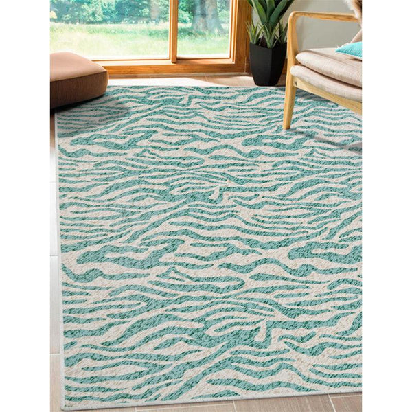 Buy Luza Tiger Print Carpet - Light Blue Carpet from Vaaree