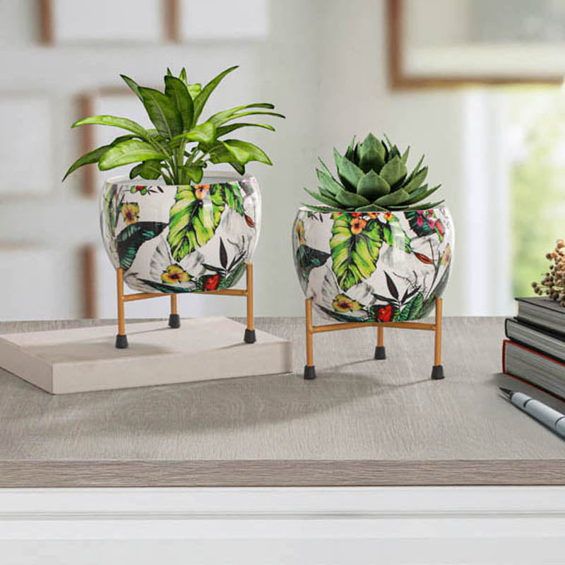 Buy Arrta Handcrafted Planter With Stand - Four Piece Set Pots & Planters from Vaaree