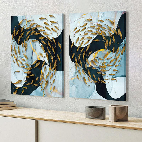 Buy Pene Marina Abstract Wall Art - Set of Two Wall Art & Paintings from Vaaree