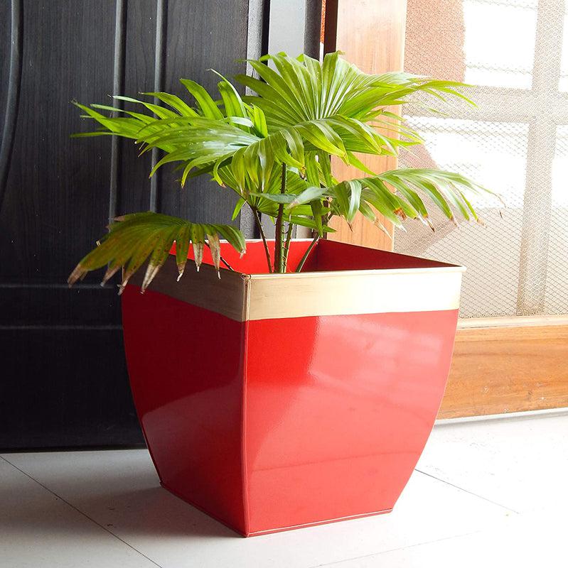 Buy Yula Goldo Planter (Red) - Set Of Two Pots & Planters from Vaaree