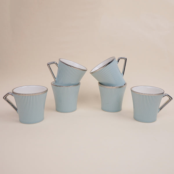 Buy Thira Blue Ceramic Cup (180 ML) - Set Of Six Mug from Vaaree