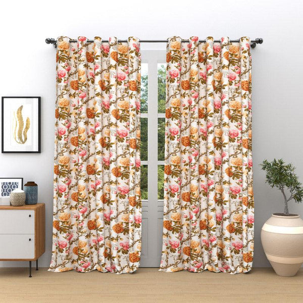 Buy Mivaana Floral Curtain (Sunflower Yellow) - Set Of Two Curtains from Vaaree