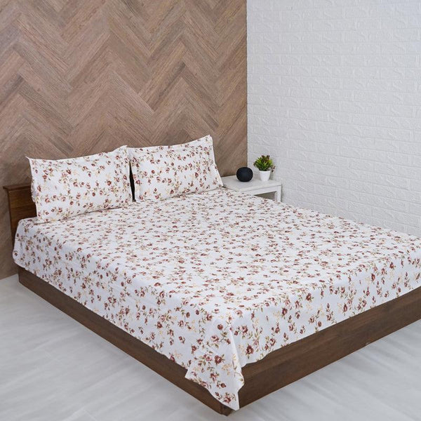 Buy Ramisa Floral Bedsheet - Brown Bedsheets from Vaaree