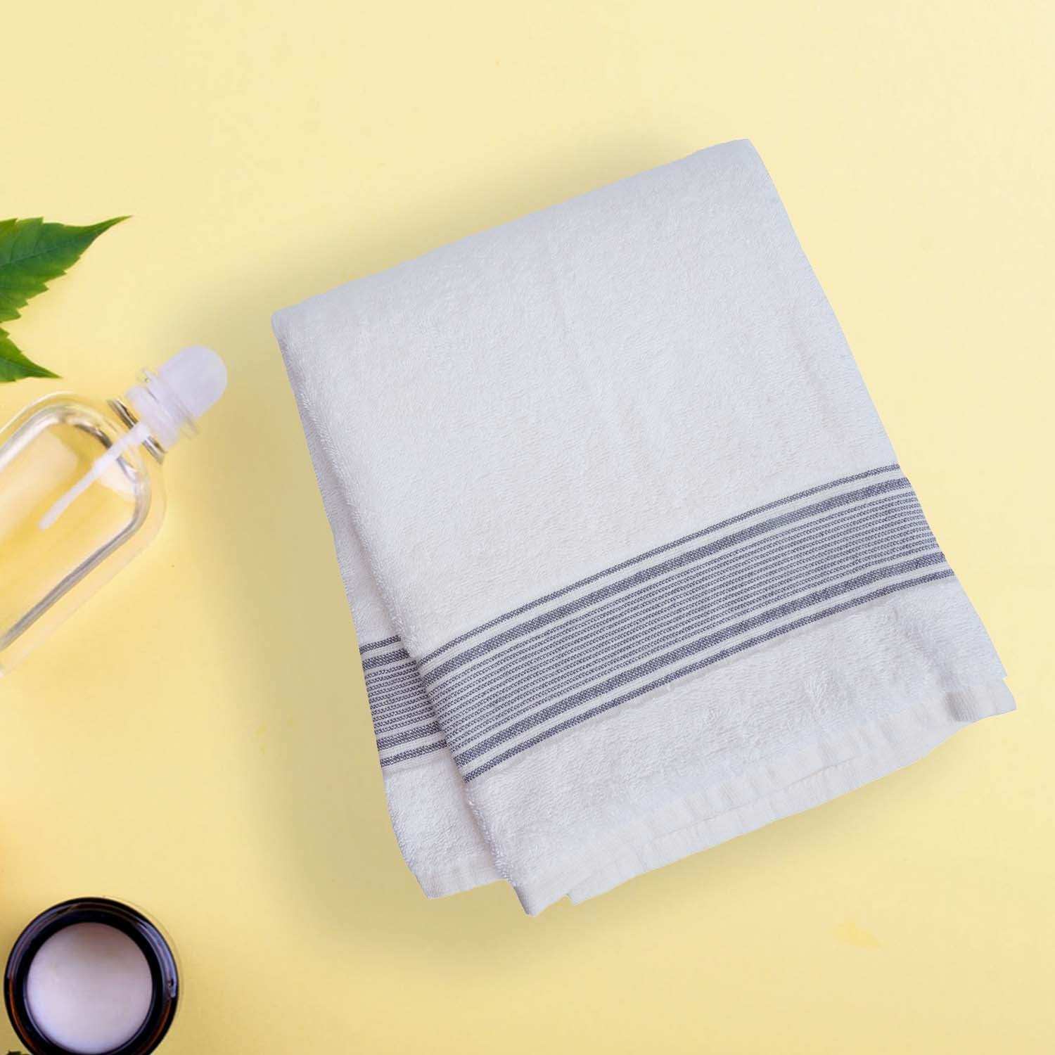 Buy Micro Cotton LuxeDry Comfort Bath Towel - White & Black Bath Towels from Vaaree