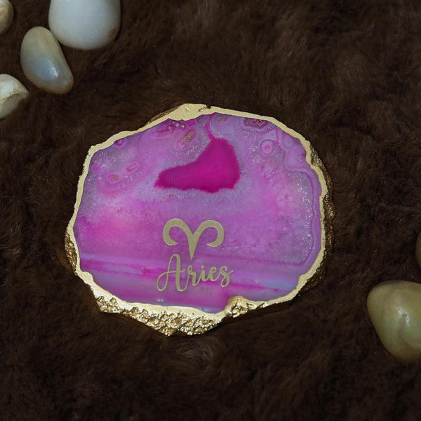 Buy Aries Agate Coaster - Pink Coasters from Vaaree