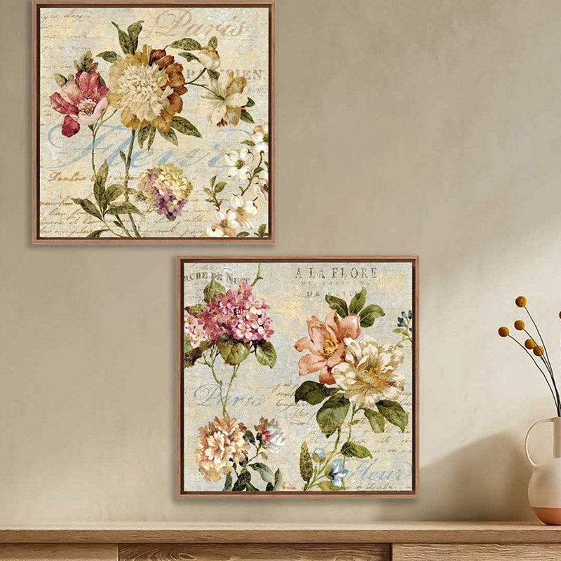 Buy Gardner Floral Wall Art - Set Of Two Wall Art & Paintings from Vaaree