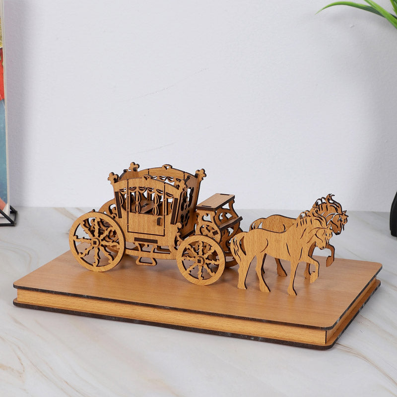 Buy Regal Chariot Showpiece - Light Brown Showpieces from Vaaree