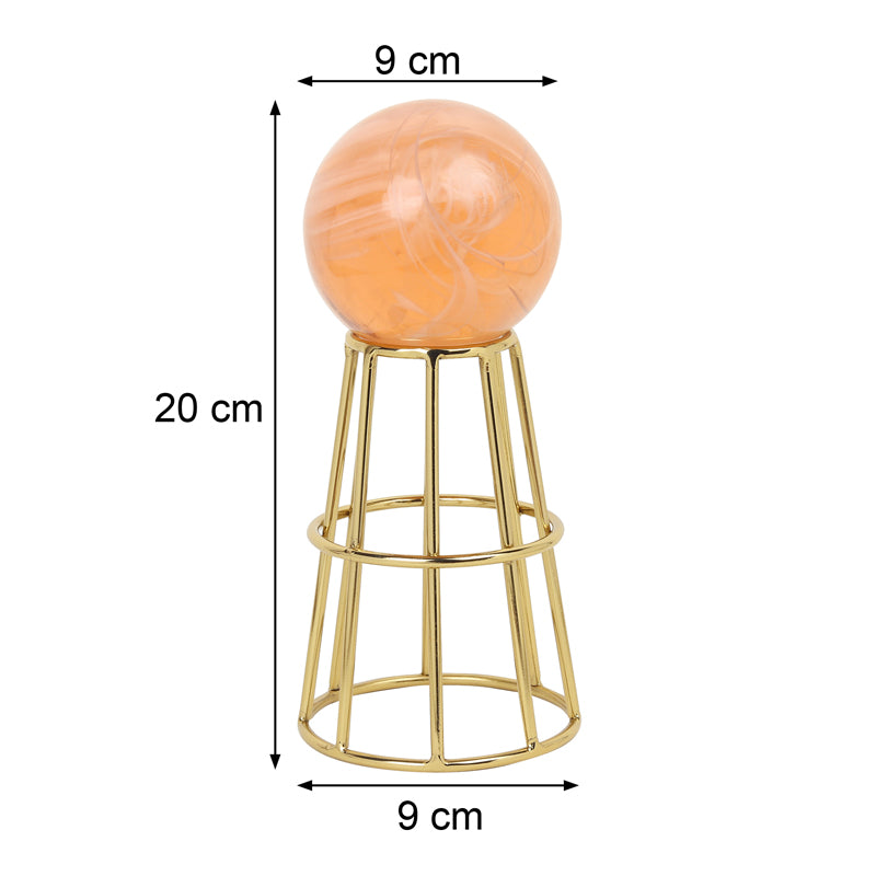 Buy Aiofe Orb Showpiece - Peach & Gold Showpieces from Vaaree