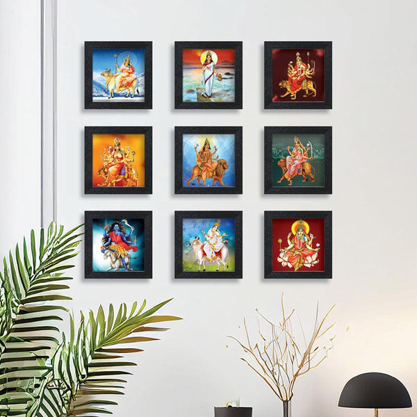 Buy Mata Durga Bhakti Wall Art - Set Of Nine Wall Art & Paintings from Vaaree