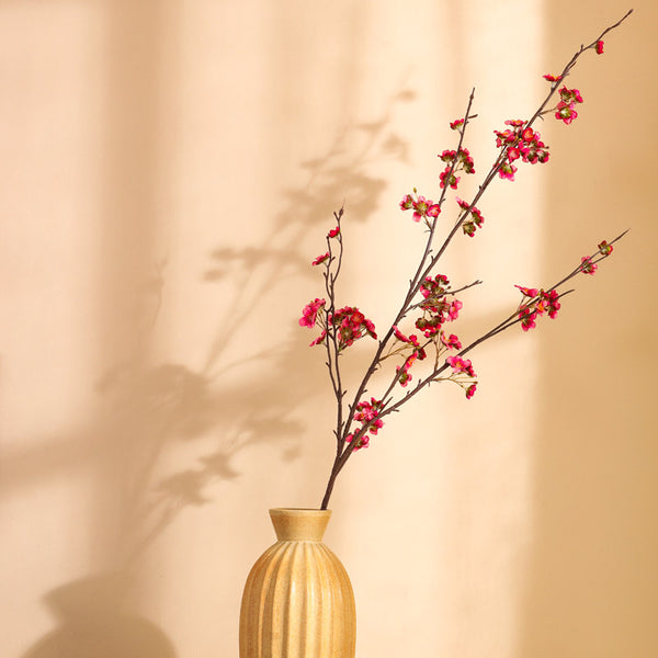 Buy Faux Realistic Cherry Blossom Stick - Dark Pink Artificial Flowers from Vaaree