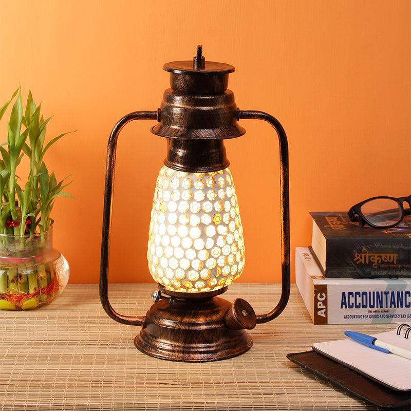 Buy Navina Mosaic Lantern Table Lamp - Copper Table Lamp from Vaaree