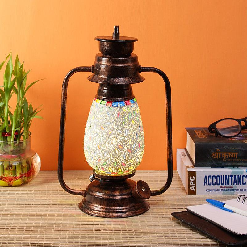 Buy Siera Mosaic Lantern Table Lamp - Copper Table Lamp from Vaaree