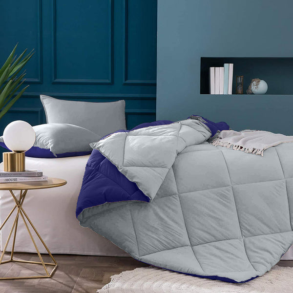 Buy Nihara Reversible Comforter - Grey & Dark Blue Comforters & AC Quilts from Vaaree