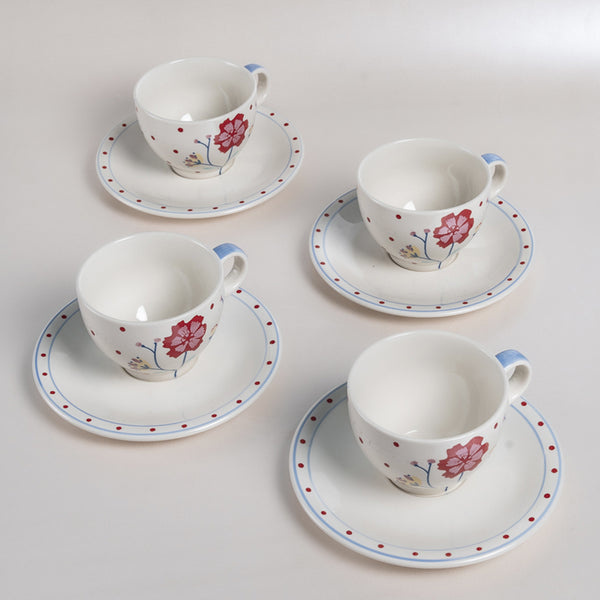 Buy Gloria Handpainted Cup & Saucer (180 ML) - Eight Piece Set Tea Cup & Saucer from Vaaree