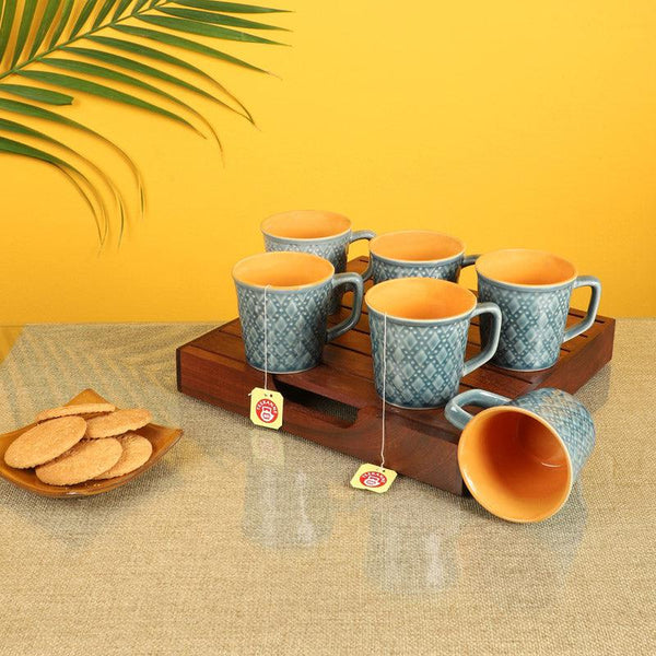 Buy Radha Ceramic Cup (150 ML) - Set of Six Mugs from Vaaree