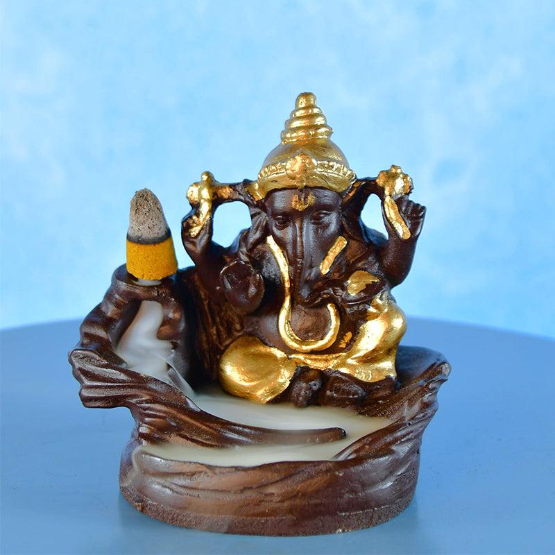 Buy Golden Ganapati Smoke Fountain Showpiece from Vaaree