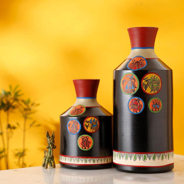 Buy Radel Handpainted Terracotta Vase - Two Piece Set Vase from Vaaree