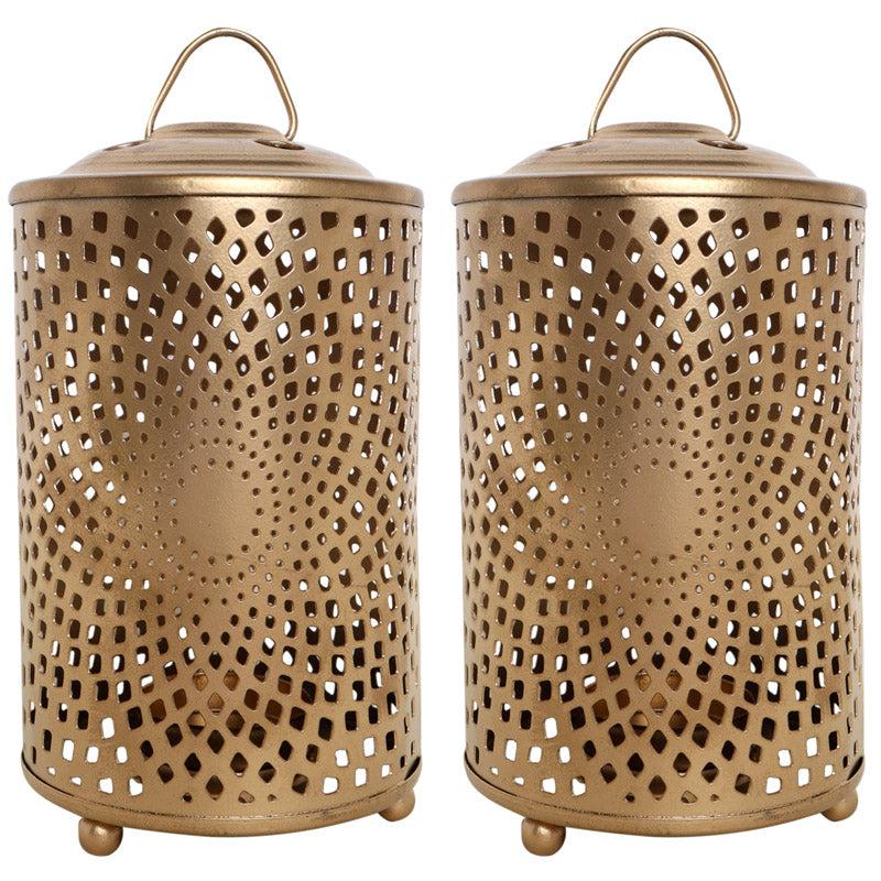 Buy Floare Cylinder Tealight Candle Holder - Set Of Two Candle Holders from Vaaree