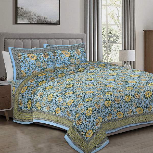 Buy Alderidge Floral Printed Bedsheet - Yellow Bedsheets from Vaaree