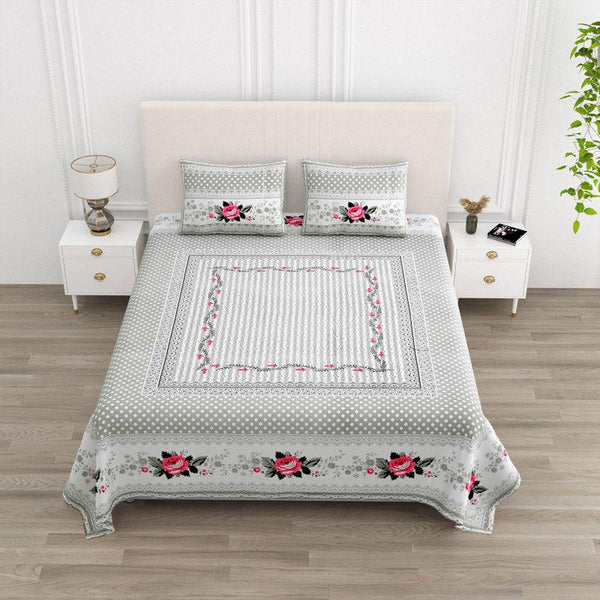 Buy Kellan Floral Bedsheet - Grey Bedsheets from Vaaree