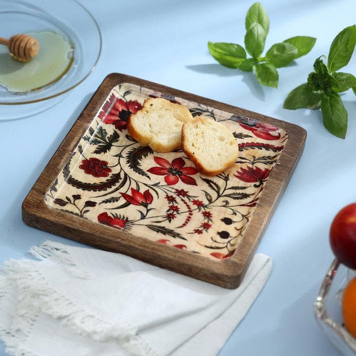 Buy Nurvi Floral Square Serving Tray at Vaaree online | Beautiful Platter to choose from