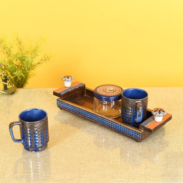 Buy Bhumi Handcrafted Breakfast Set - Set of Four Serving Tray from Vaaree