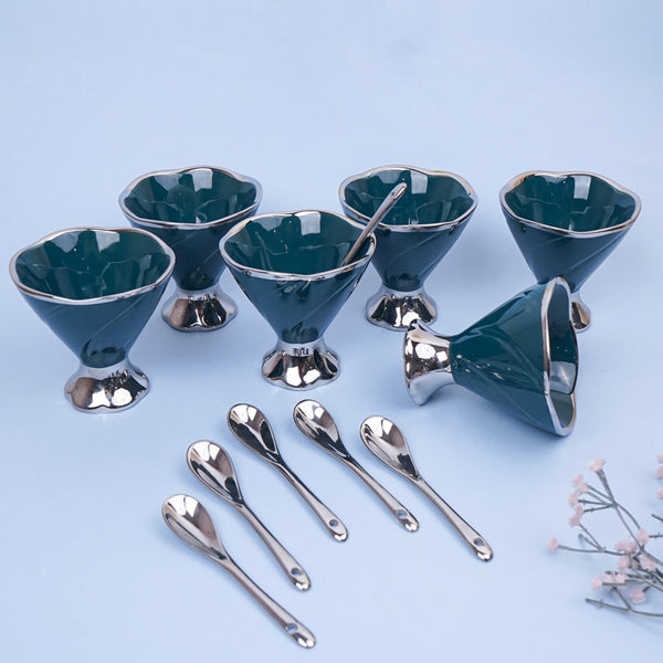 Buy Abriya Green Ice Cream Cup (200 ML) - Twelve Piece Set Icecream Cup from Vaaree