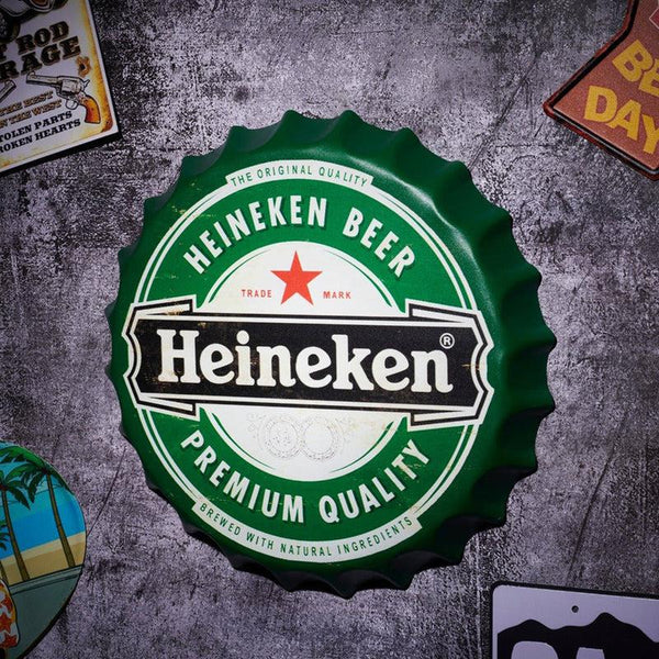 Heineken Premium Beer Bottle Cap Wall Accent