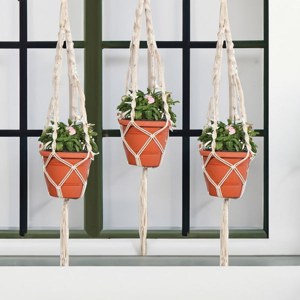 Buy Navra Macramme Planter - Set Of Three Pots & Planters from Vaaree