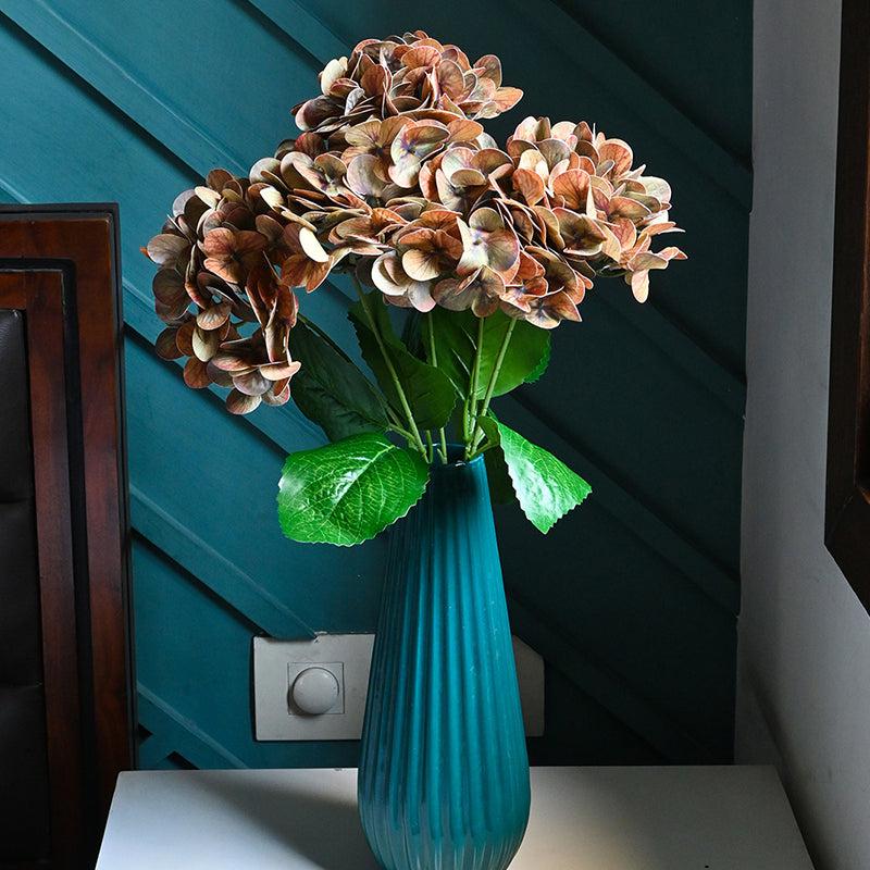 Buy Faux Everlasting Hydrangea Flower Stick - Brown Artificial Flowers from Vaaree