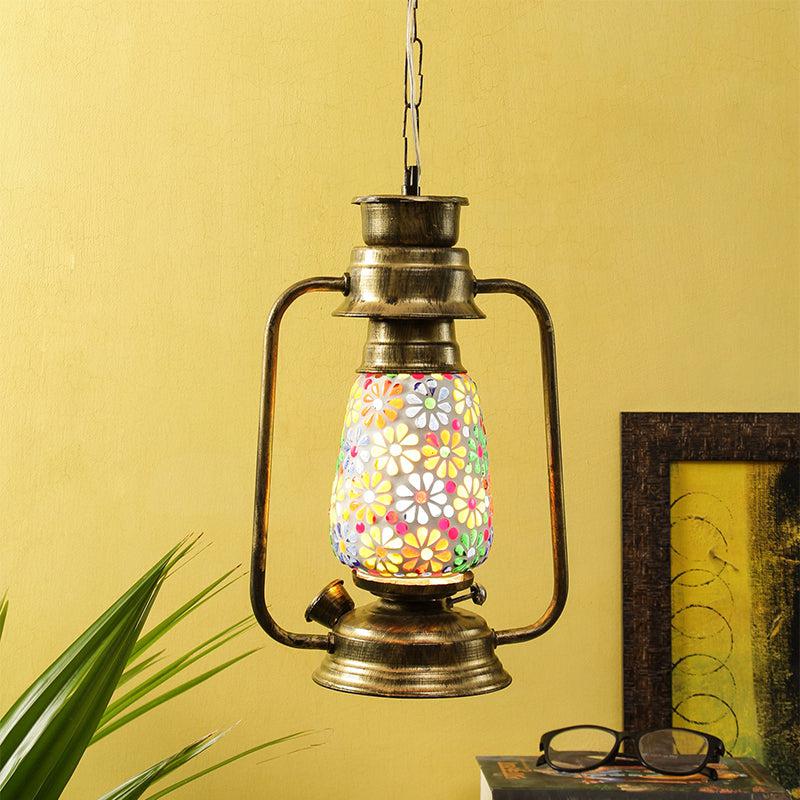 Buy Madhura Mosaic Lantern Ceiling Lamp - Gold Ceiling Lamp from Vaaree