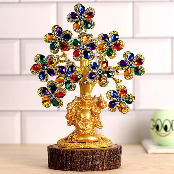 Buy Laughing Buddha Feng Shui Tree Of Life Showpiece Showpieces from Vaaree