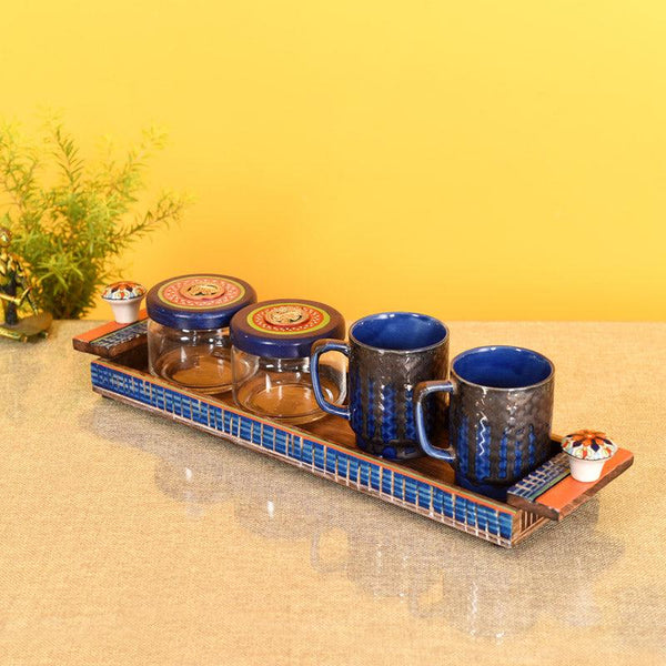 Buy Bhumika Handcrafted Breakfast Set - Set of Five Serving Tray from Vaaree