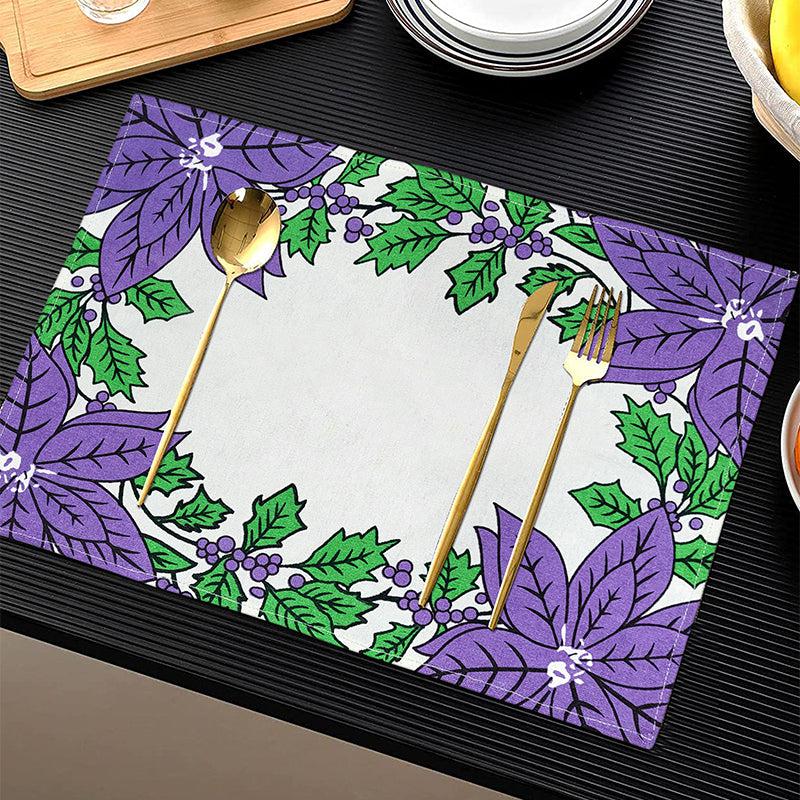 Buy Acora Floral Placemat (Purple) - Set of Two Table Mats from Vaaree