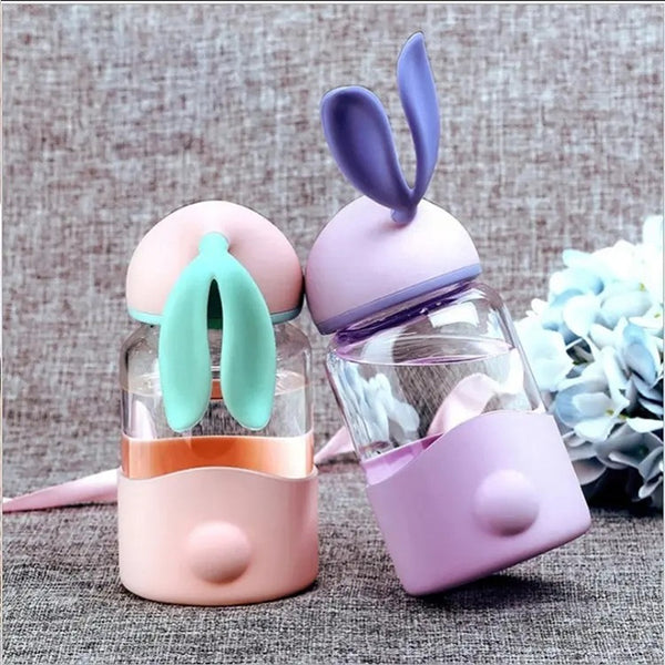 Bottle - Bunny Play Kids 330 ML Water Bottle (Peach & Purple) - Set Of Two