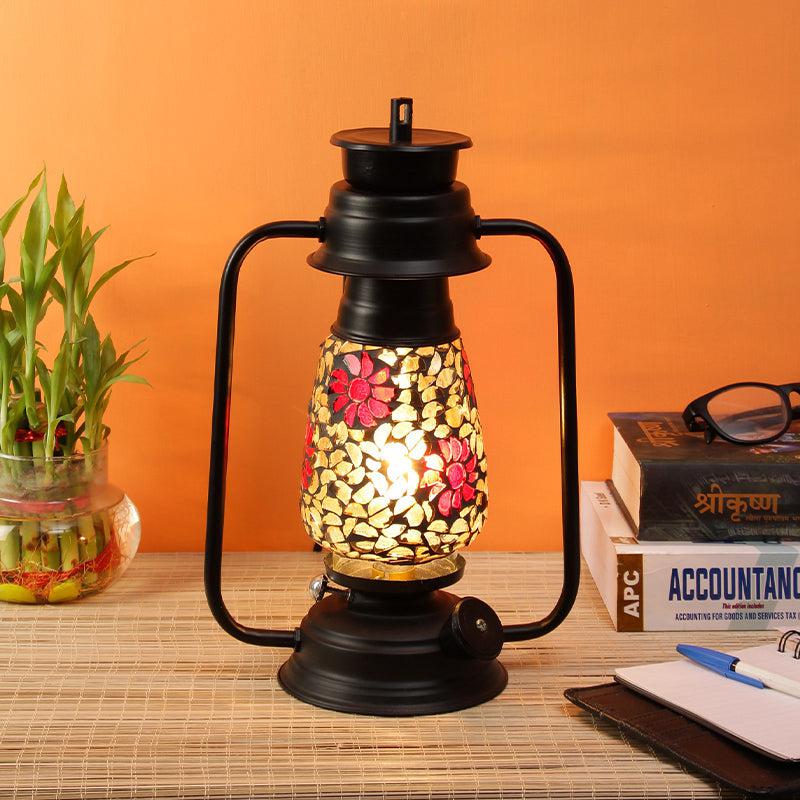 Buy Phoolkari Mosaic Lantern Table Lamp - Black Table Lamp from Vaaree